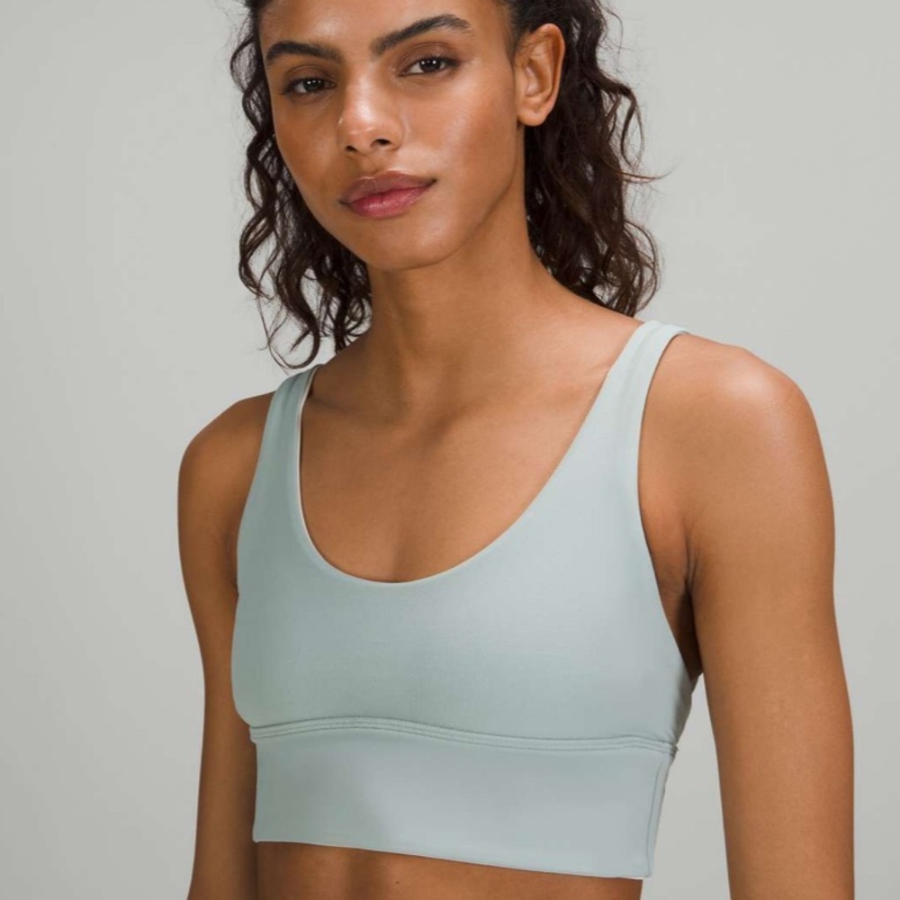 LULULEMON 🍋 2-in-1 reversible blue opal white tank sports bra | Sz 8 medium